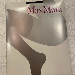 MaxMara Black Thigh High Stockings Lace Top Size Large New